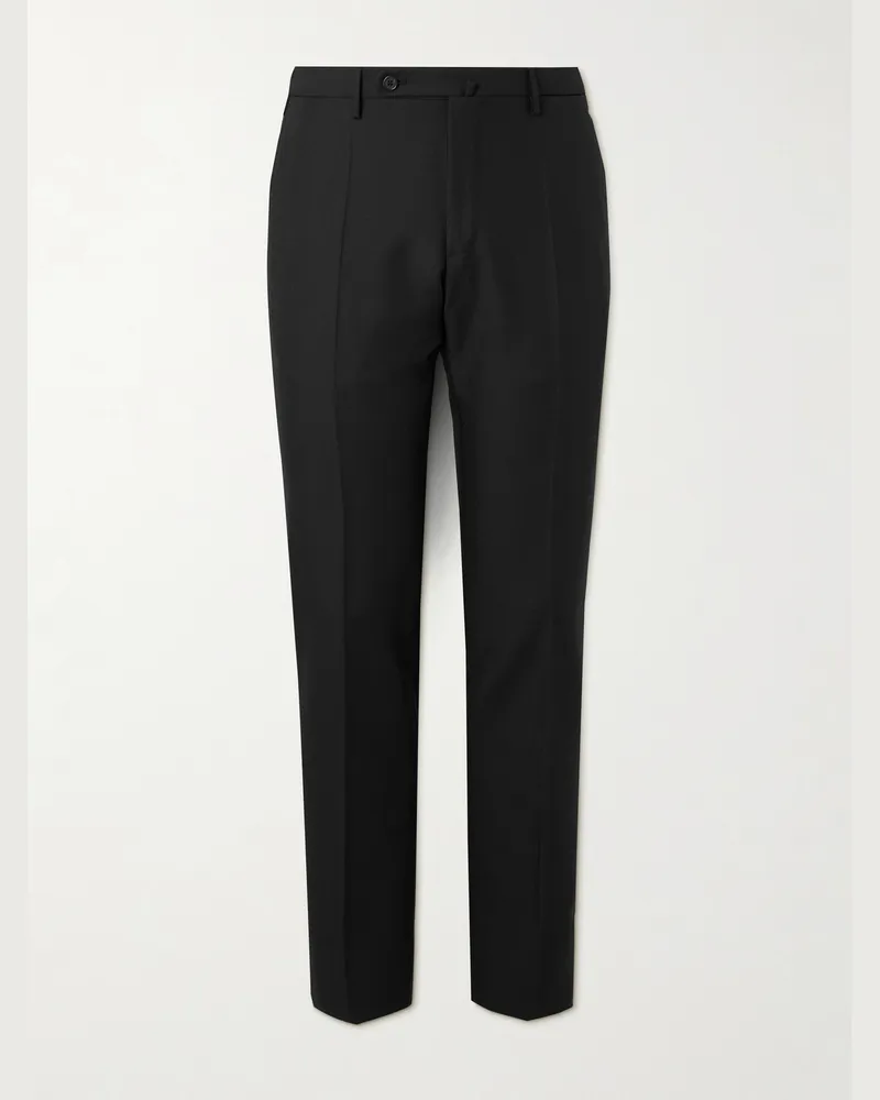 Slowear Incotex Slim-Fit Wool and Mohair-Blend Trousers Black