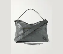Le City Moto Medium Embellished Crinkled-Leather Messenger Bag