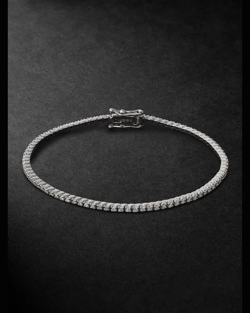 Kolours Spectra White Gold Diamond Tennis Bracelet Silver