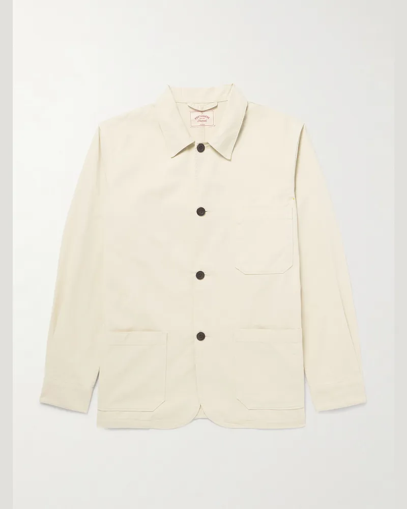 Portuguese Flannel Labura Hemdjacke aus Baumwoll-Twill Neutral