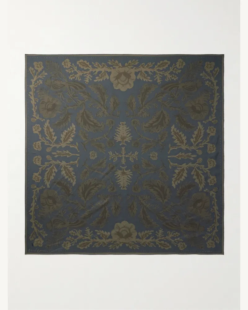 A Kind Of Guise Sulil Tuch aus bedrucktem Seiden-Twill Blau