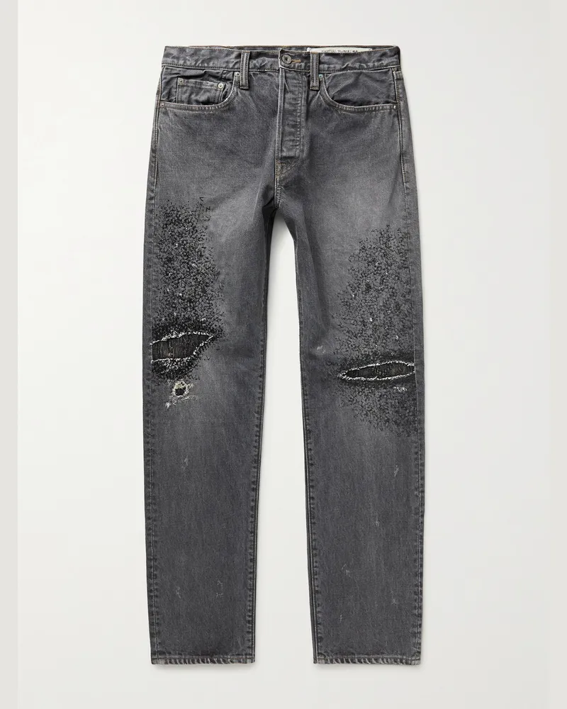 KAPITAL Monkey CISCO Distressed Denim Jeans Gray