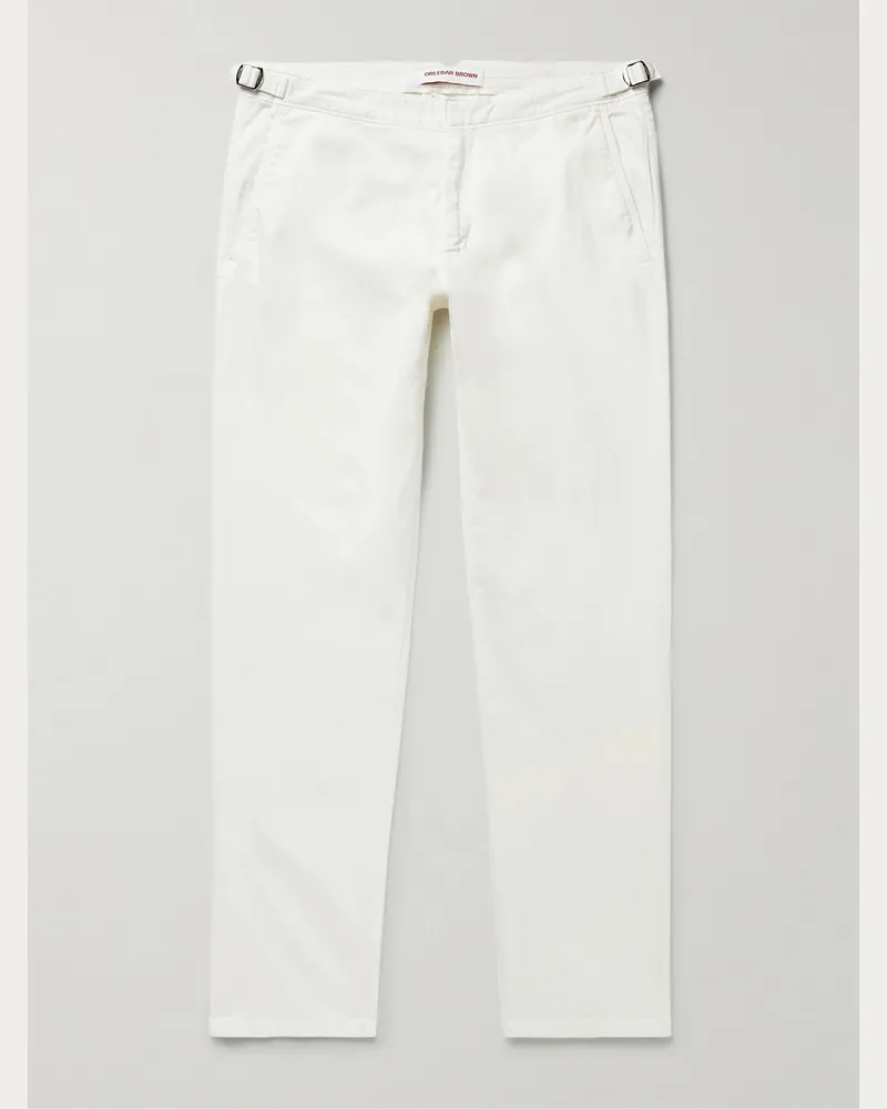 Orlebar Brown Fallon Straight-Leg Cotton-Blend Twill Trousers Neutrals