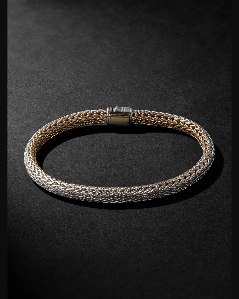 John Hardy Icon Reversible 14-Karat Gold and Sterling Silver Bracelet Silver