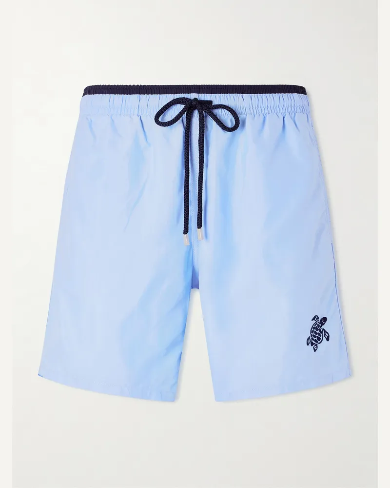 Vilebrequin Moka Straight-Leg Mid-Length ECONYL® Swim Shorts Blue