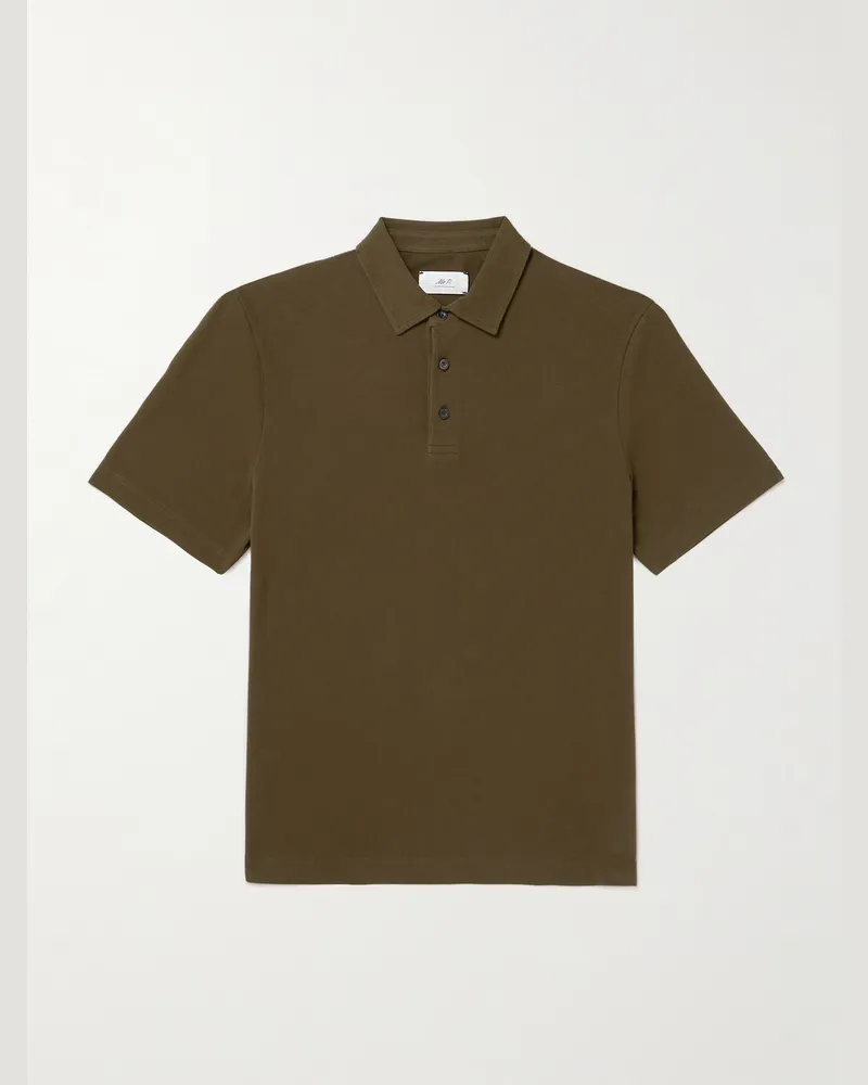 MR P. Cotton-Piqué Polo Shirt Green