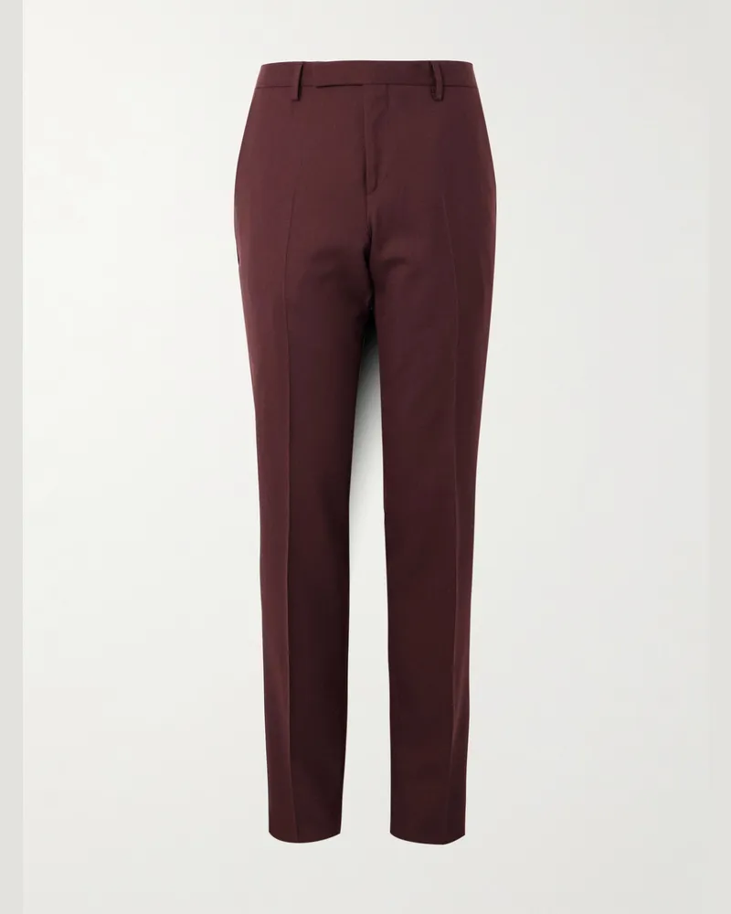 Paul Smith Slim-Fit Straight-Leg Wool-Twill Suit Trousers Burgundy