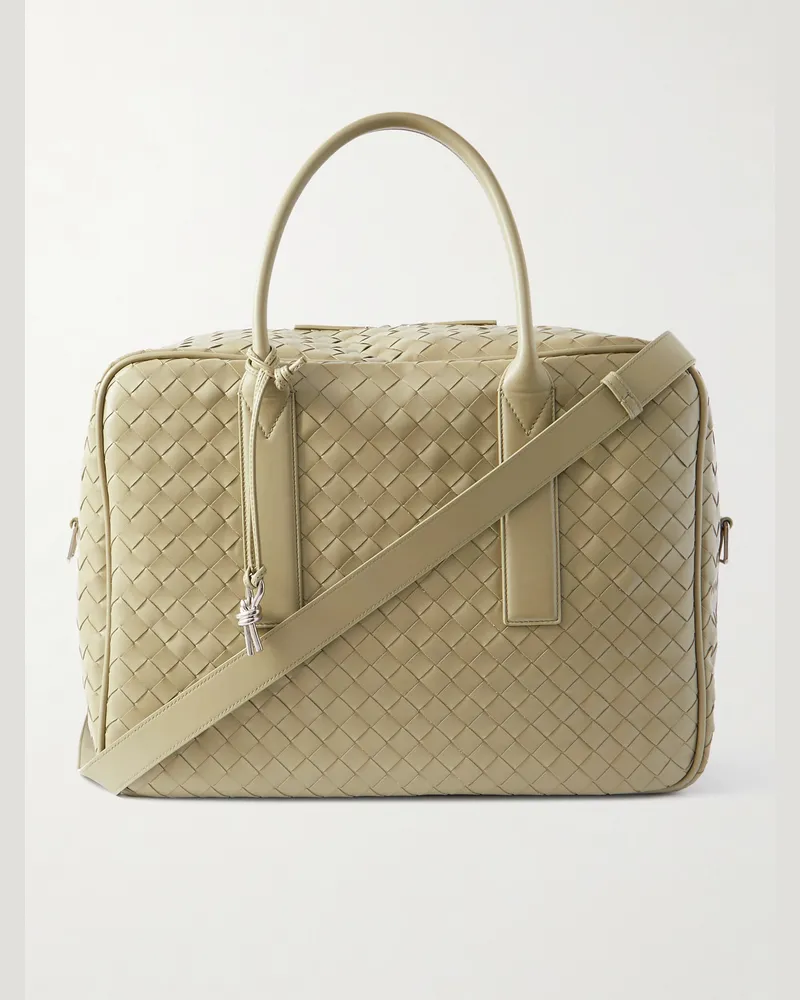 Bottega Veneta Getaway Weekender aus Intrecciato-Leder Grün