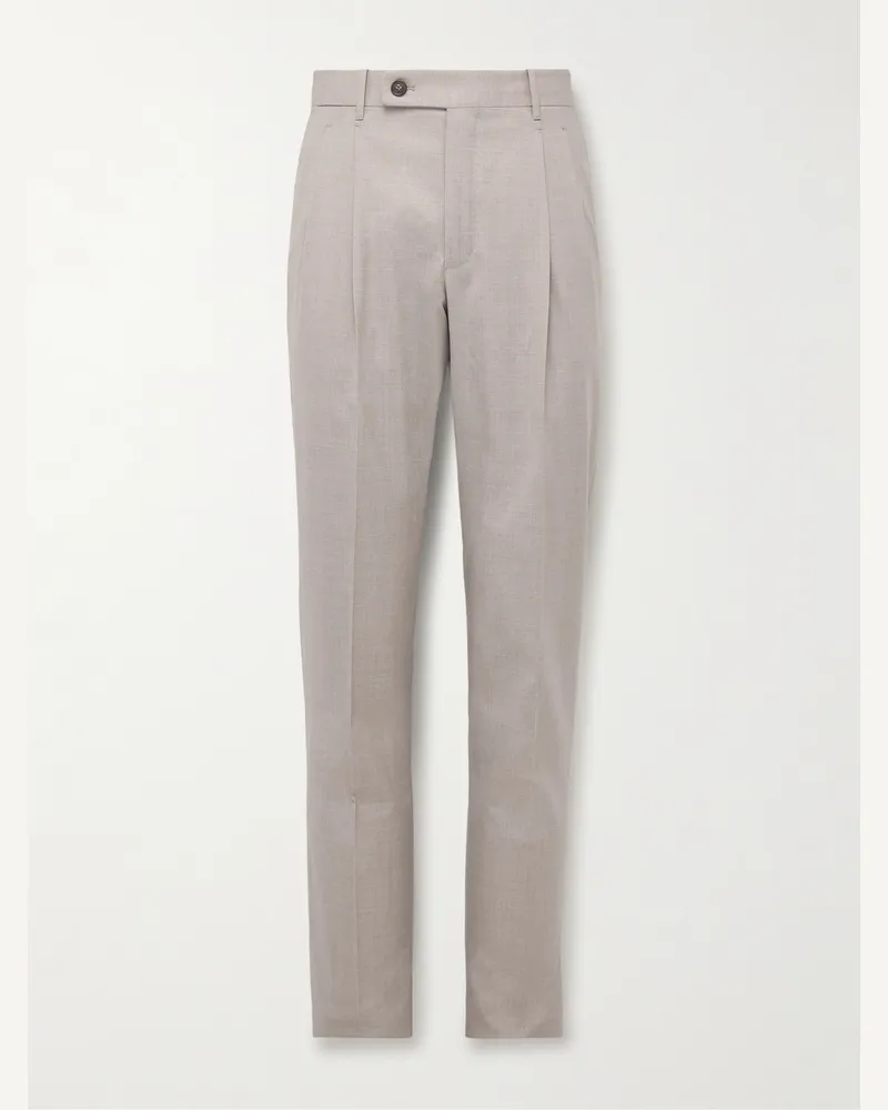 Incotex Venezia 1951 schmal zulaufende Hose aus Schurwolle mit Falten Neutral