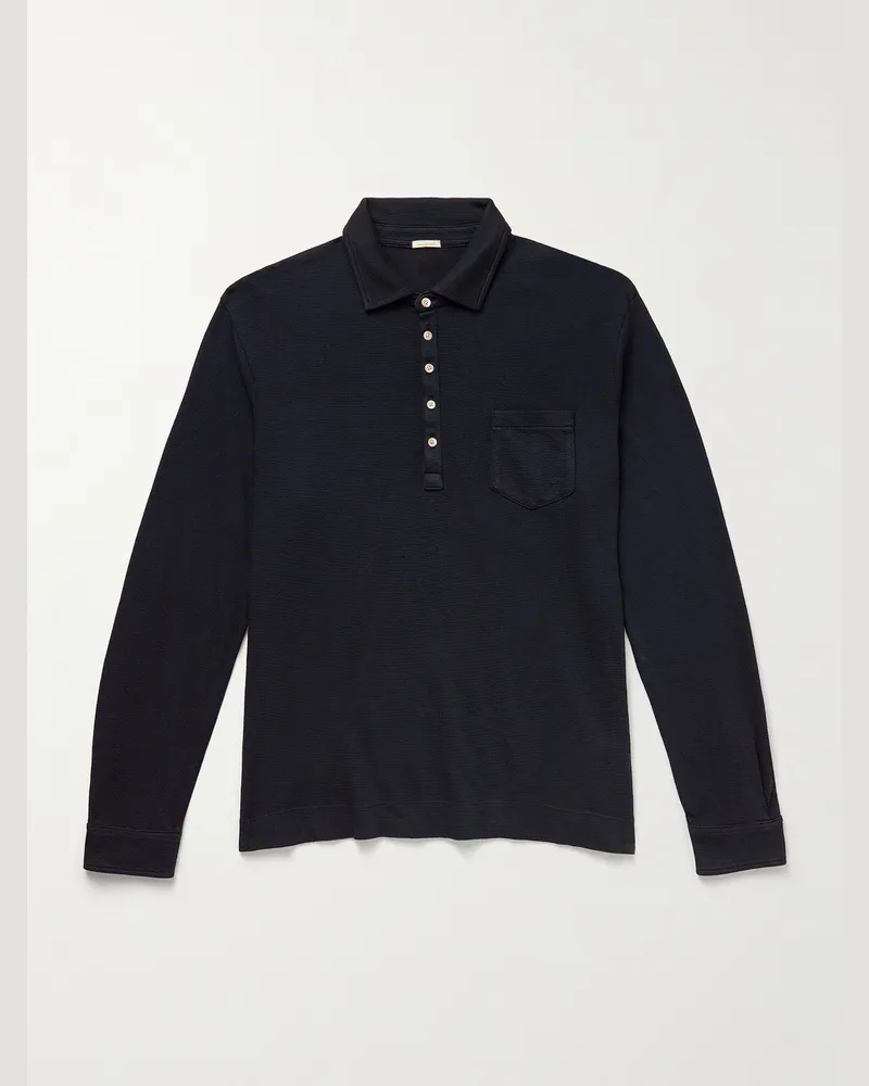 Massimo Alba Cotton-Blend Polo Shirt Blue