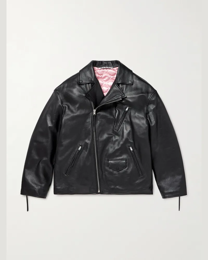 Acne Studios Bikerjacke aus Leder Schwarz