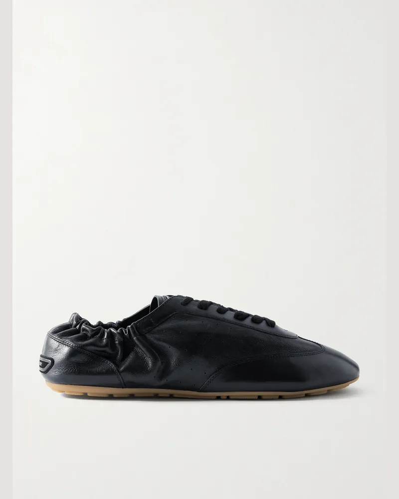 Saint Laurent Lewis Sneakers aus vollnarbigem Leder Schwarz