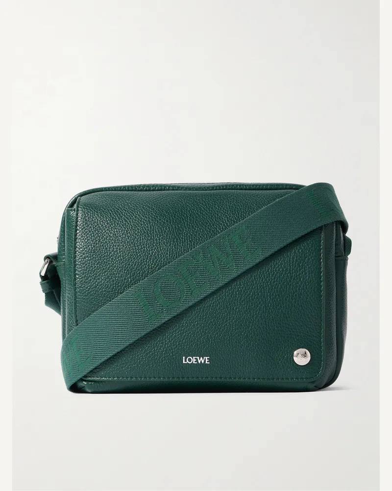Loewe Pebble XS Umhängetasche aus vollnarbigem Leder Grün