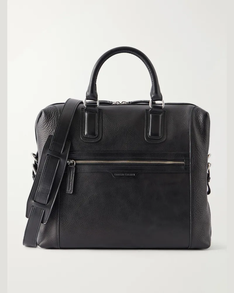 Officine Creative Italia Jules 003 Full-Grain Leather Briefcase Black