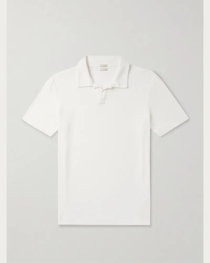 Massimo Alba Aruba Terry Polo Shirt Neutrals
