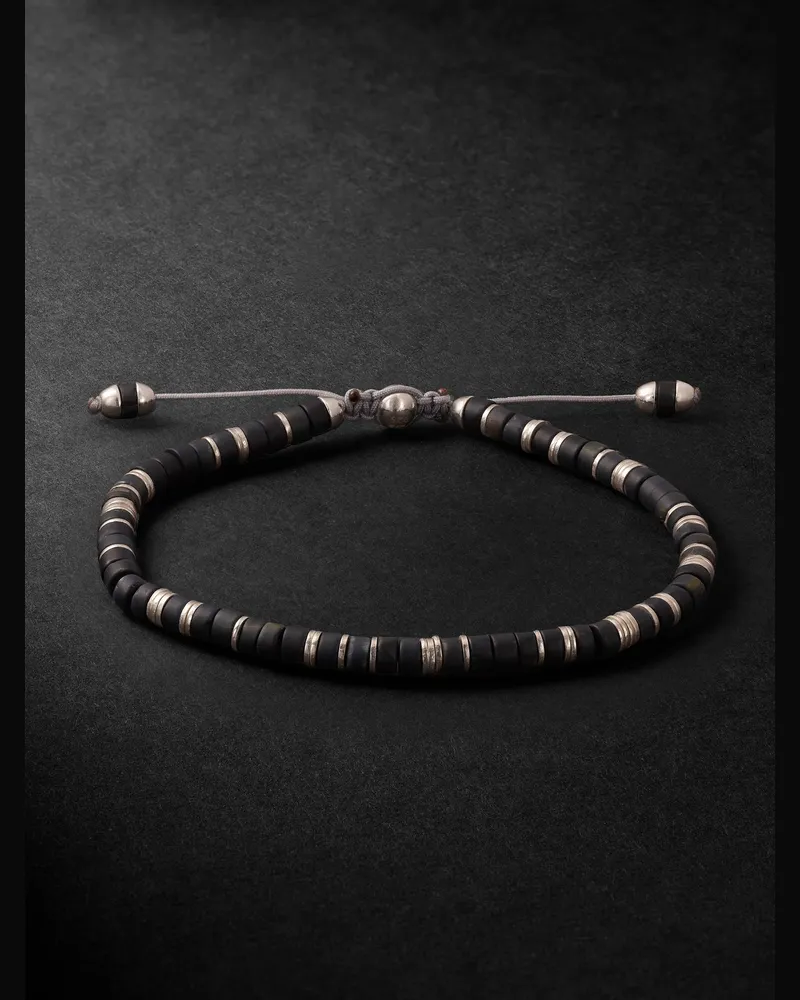 M. Cohen Tucson Armband aus Kordel mit Zierperlen aus Sterlingsilber und Tigerauge Blau