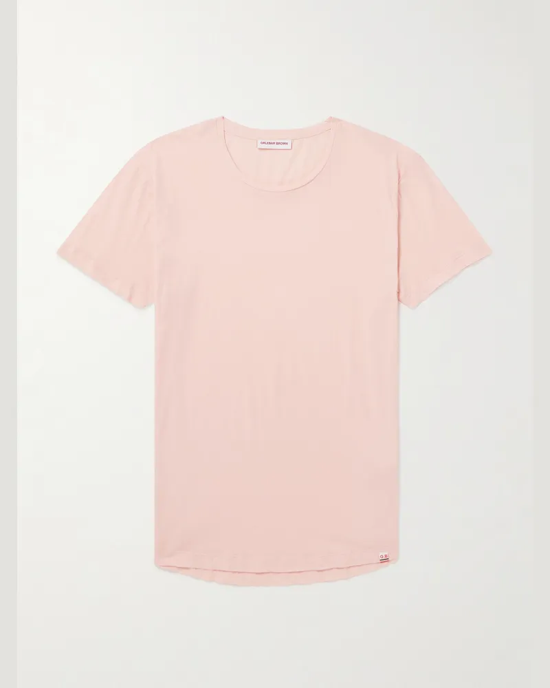 Orlebar Brown OB-T schmal geschnittenes T-Shirt aus Baumwoll-Jersey Pink