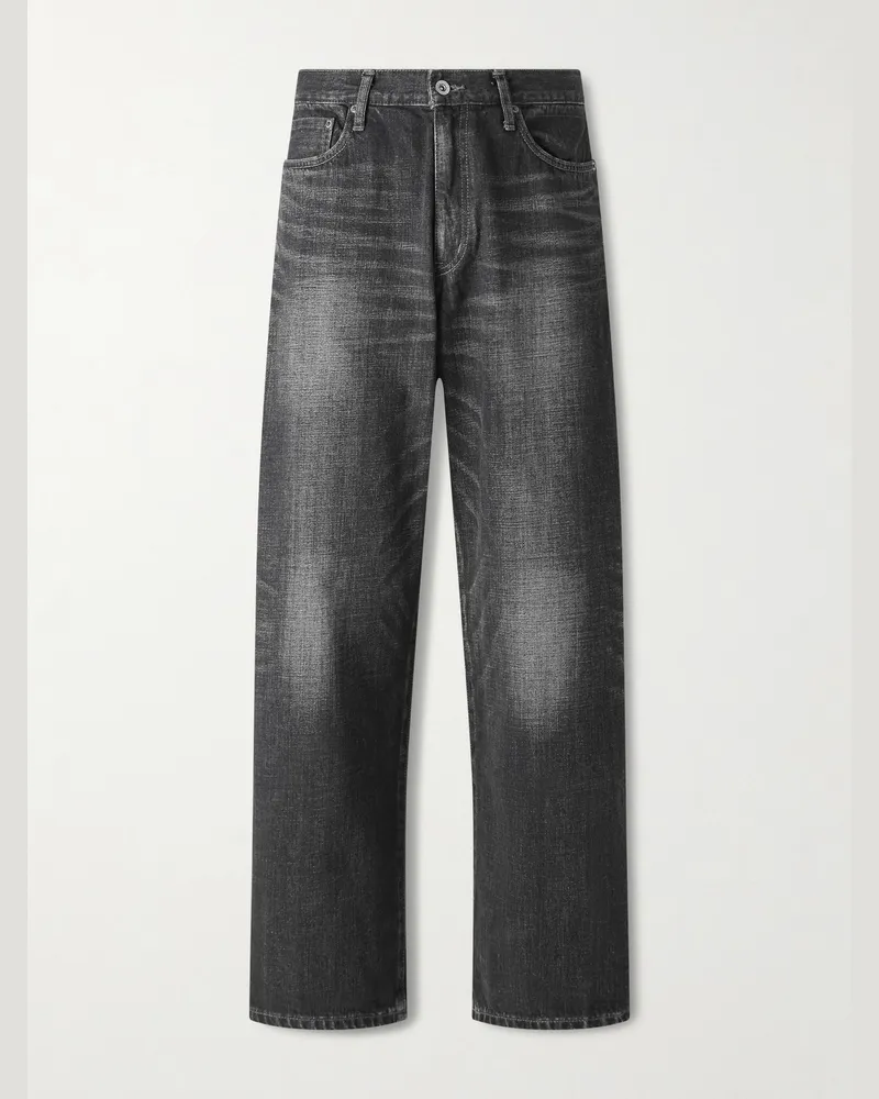 Neighborhood Weit geschnittene Jeans aus Selvedge Denim Schwarz