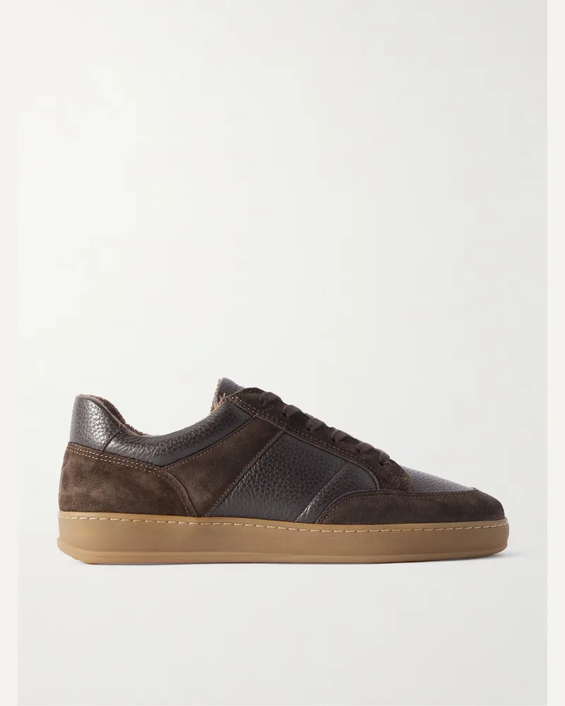 MR P. Suede and Full-Grain Leather Sneakers Brown