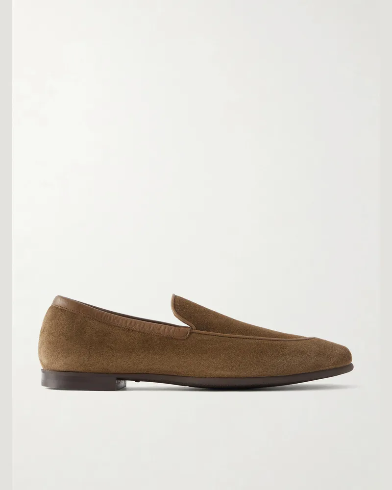 John Lobb Tyne II Suede Loafers Green