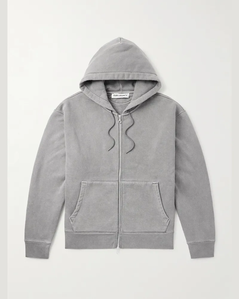 Our Legacy Rascal Kapuzenjacke aus Baumwoll-Jersey mit Reißverschluss Grau