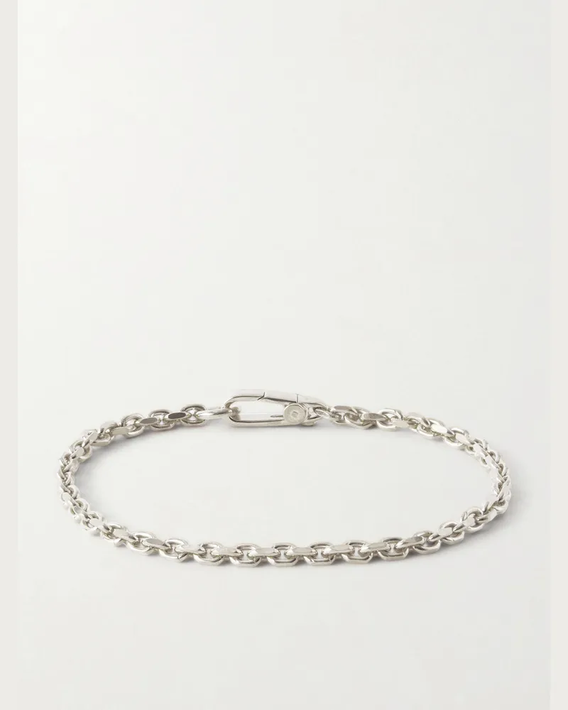 Mikia Sterling Silver Sapphire Chain Bracelet Silver