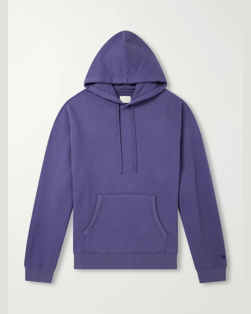 Aimé Leon Dore Marina Cotton-Jersey Hoodie Blue