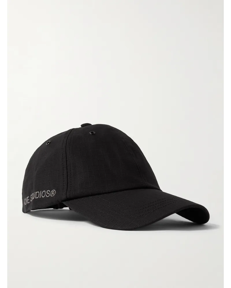 Acne Studios Carliy Baseballkappe aus Baumwoll-Ripstop mit Logostickerei Schwarz