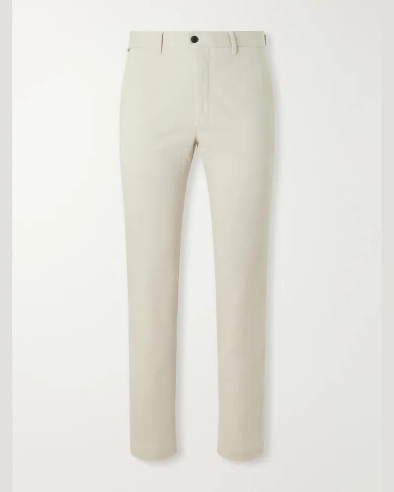 Slowear Straight-Leg Cotton-Blend Twill Trousers Neutrals