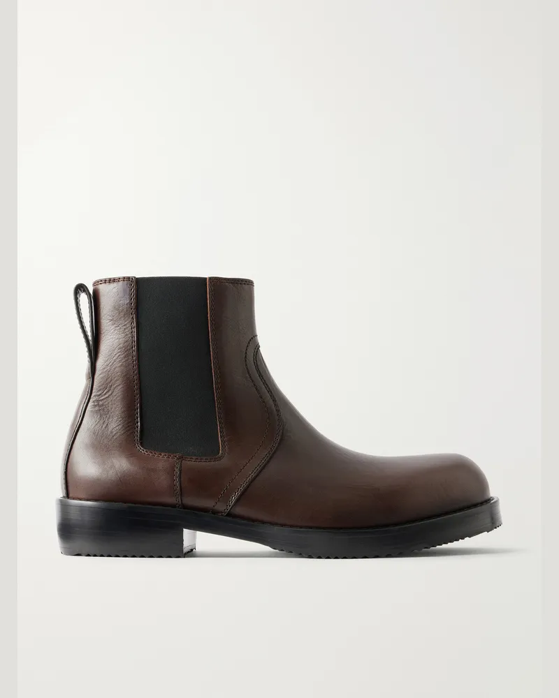Dries van Noten Leather Chelsea Boots Brown