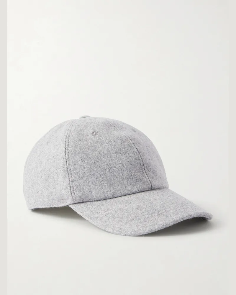 The Elder Statesman Wool and Cashmere-Blend Baseball Cap Gray