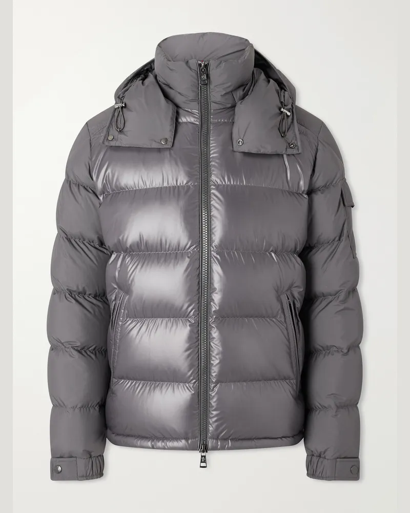 Moncler Maya Hooded Quilted Shell Down Jacket Gray