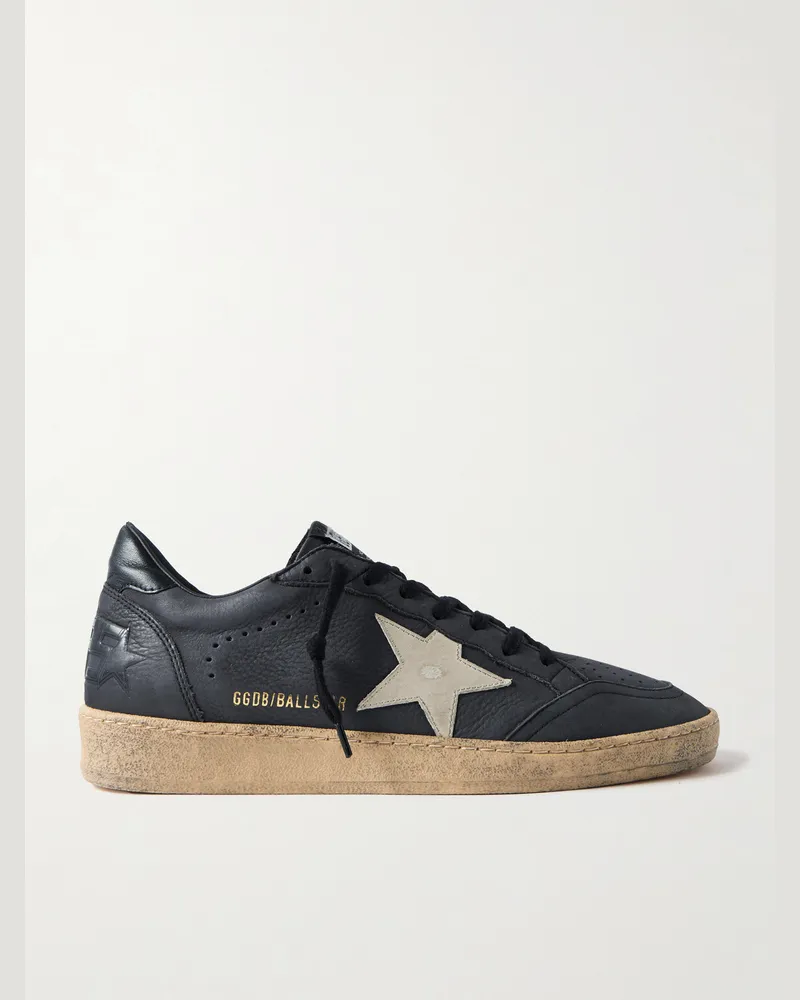 Golden Goose Ball Star Sneakers aus Leder in Distressed-Optik Grau