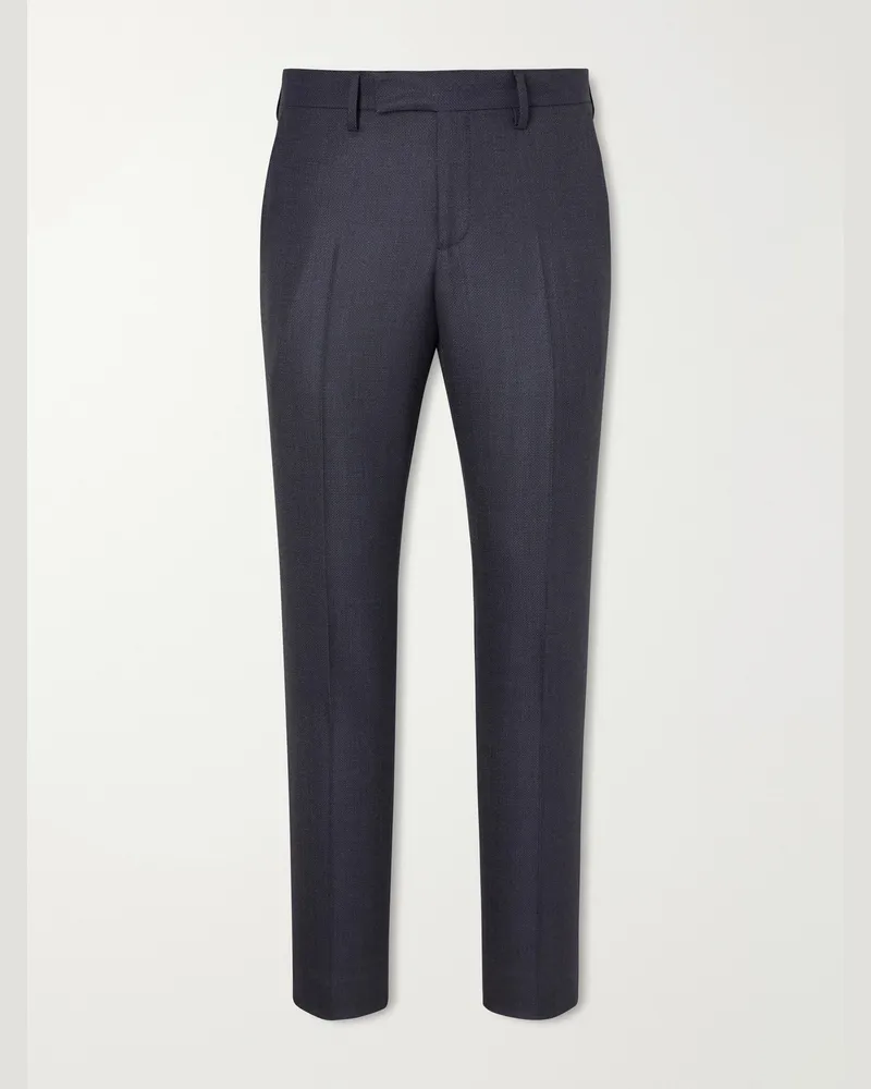 LARDINI Straight-Leg Wool Suit Trousers Blue