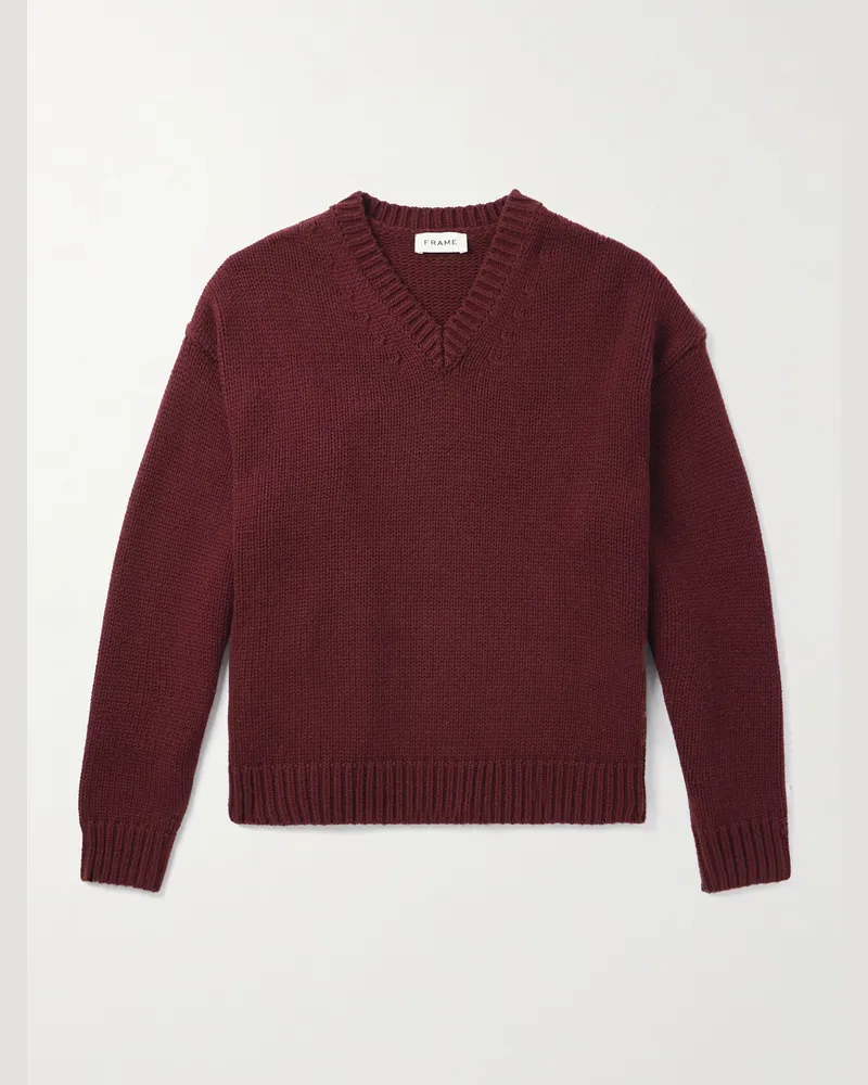 Frame Denim Oversized-Pullover aus einer Woll-Kaschmirmischung Rot