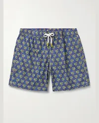 Hartford Gerade geschnittene mittellange Badeshorts mit Print Blau