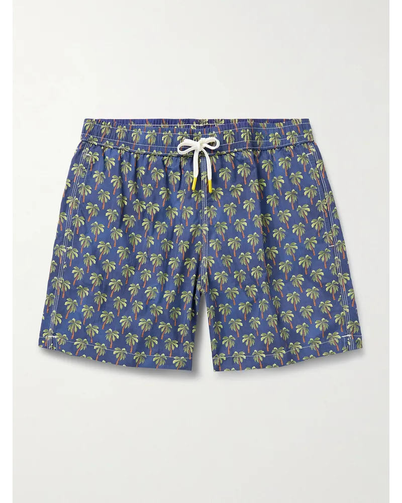 Hartford Gerade geschnittene mittellange Badeshorts mit Print Blau