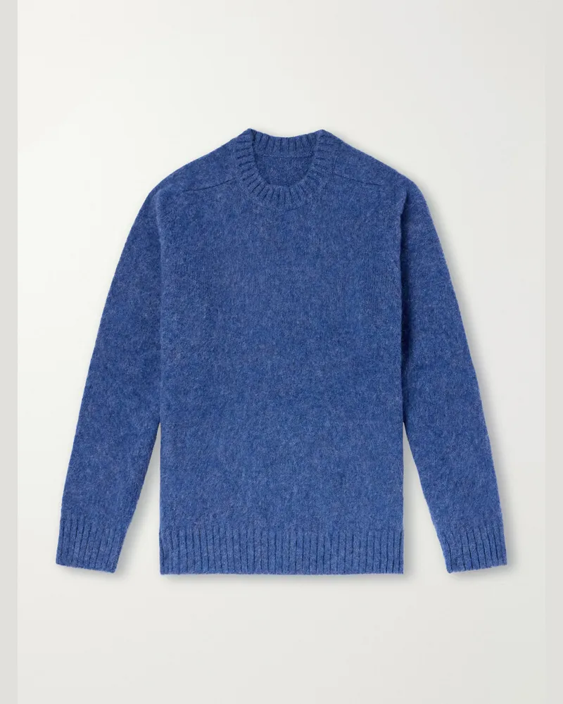Anderson & Sheppard Geelong Brushed-Wool Sweater Blue