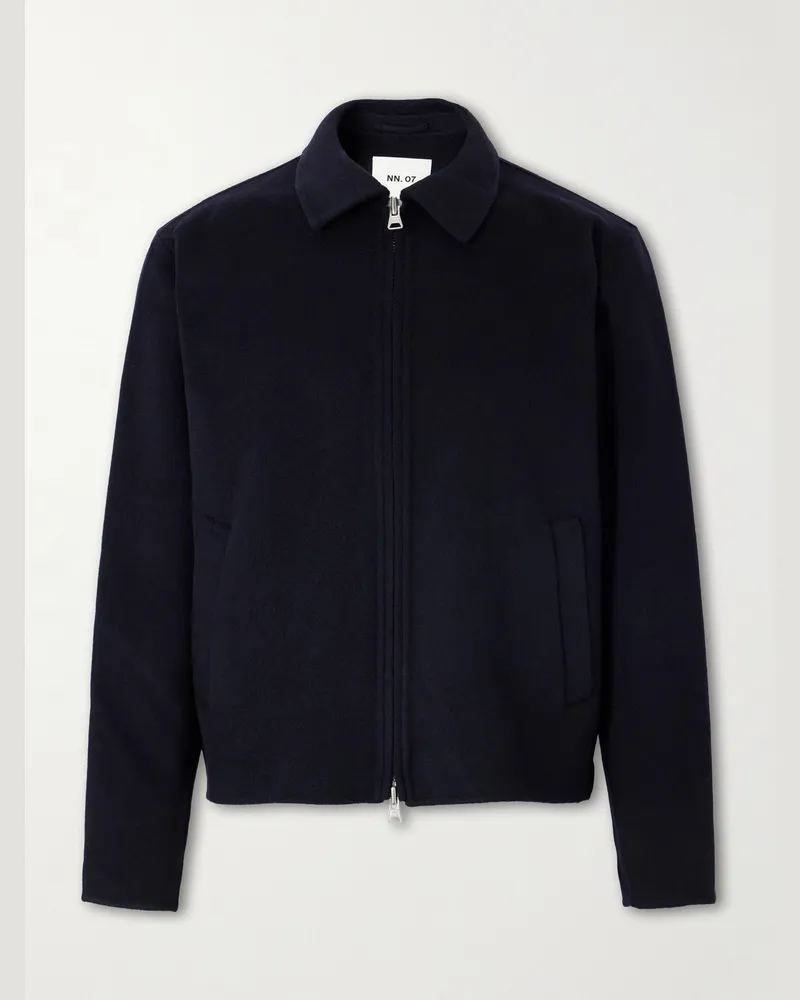 NN 07 Arlo 8447 Wool-Blend Felt Jacket Blue