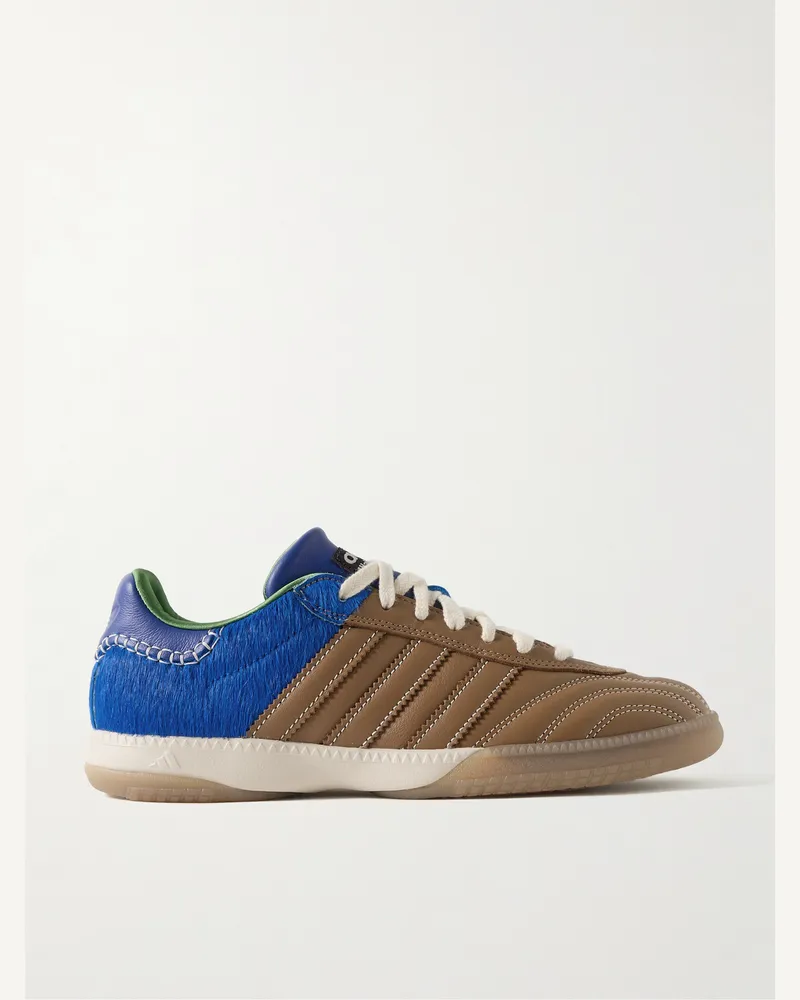 adidas Wales Bonner Samba Millennium Sneakers aus Leder und Kalbshaar Braun