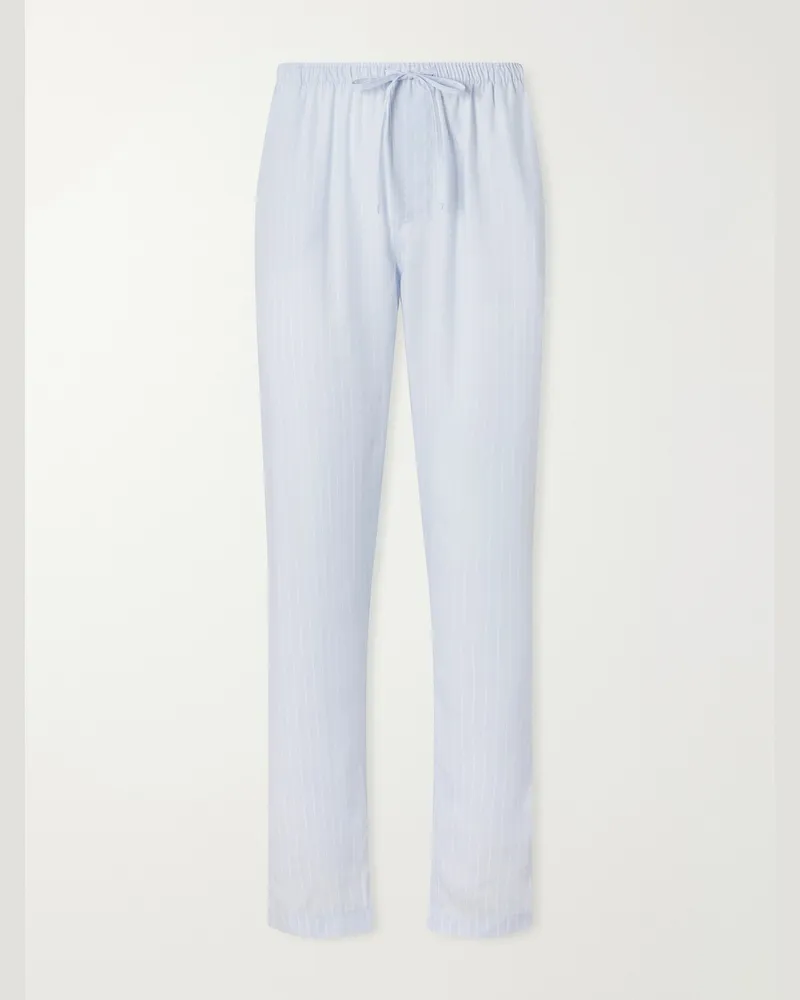 Zimmerli Straight-Leg Striped TENCEL™ Lyocell Pyjama Trousers Blue