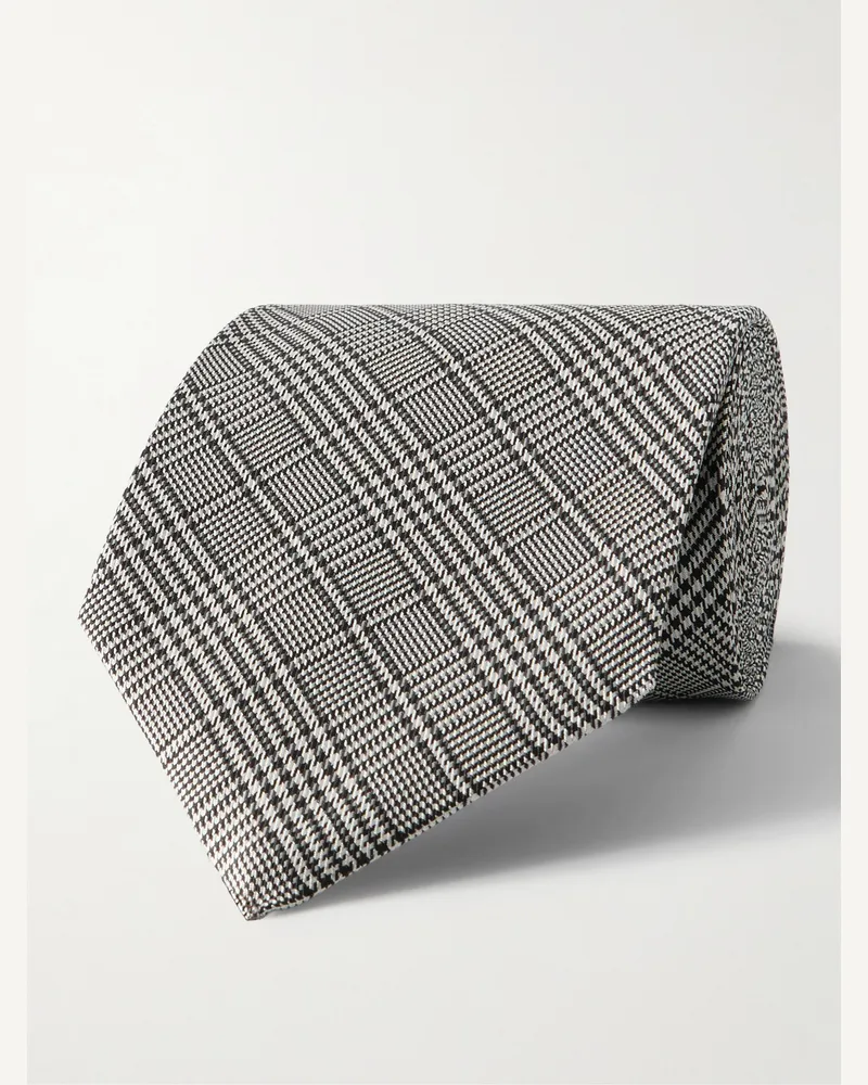 Tom Ford Krawatte aus Seide mit Glencheck-Muster, 9 cm Grau