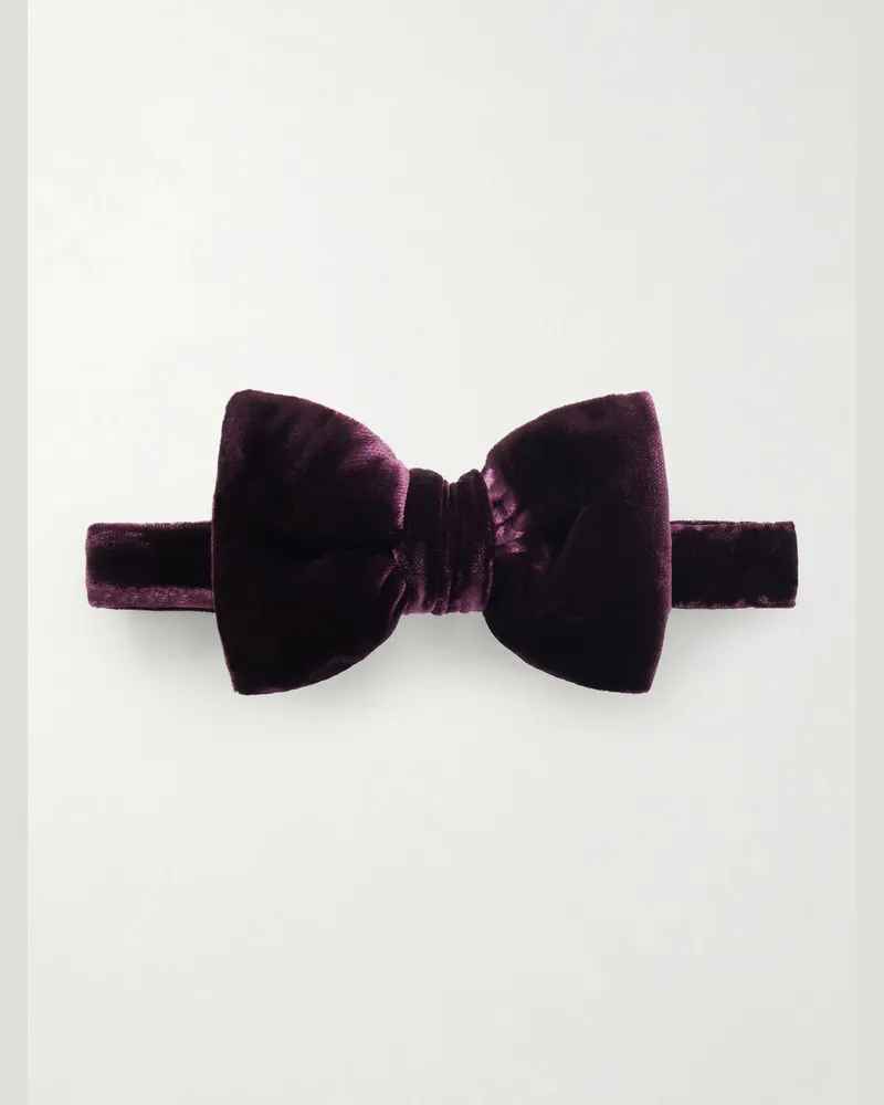 Tom Ford Vorgebundene Fliege aus Baumwollsamt Lila
