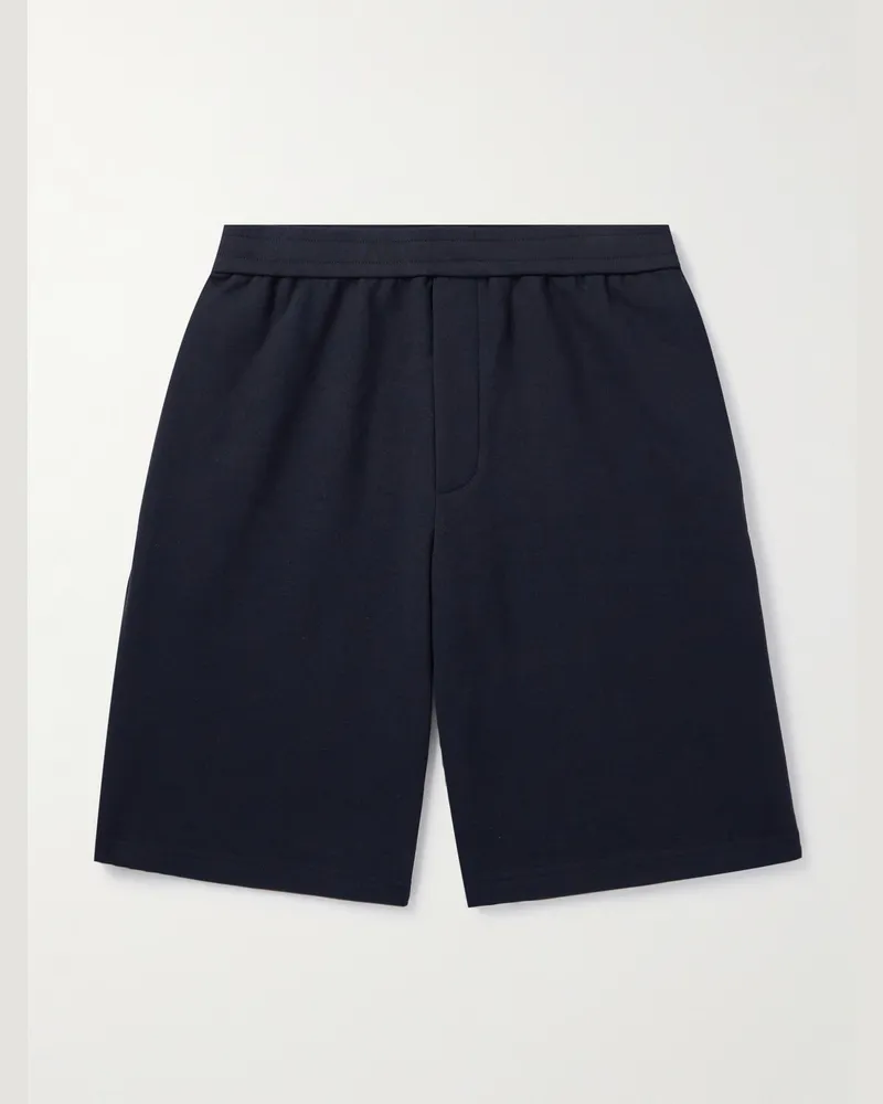 The Row Eston weit geschnittene Shorts aus Baumwoll-Jersey Blau