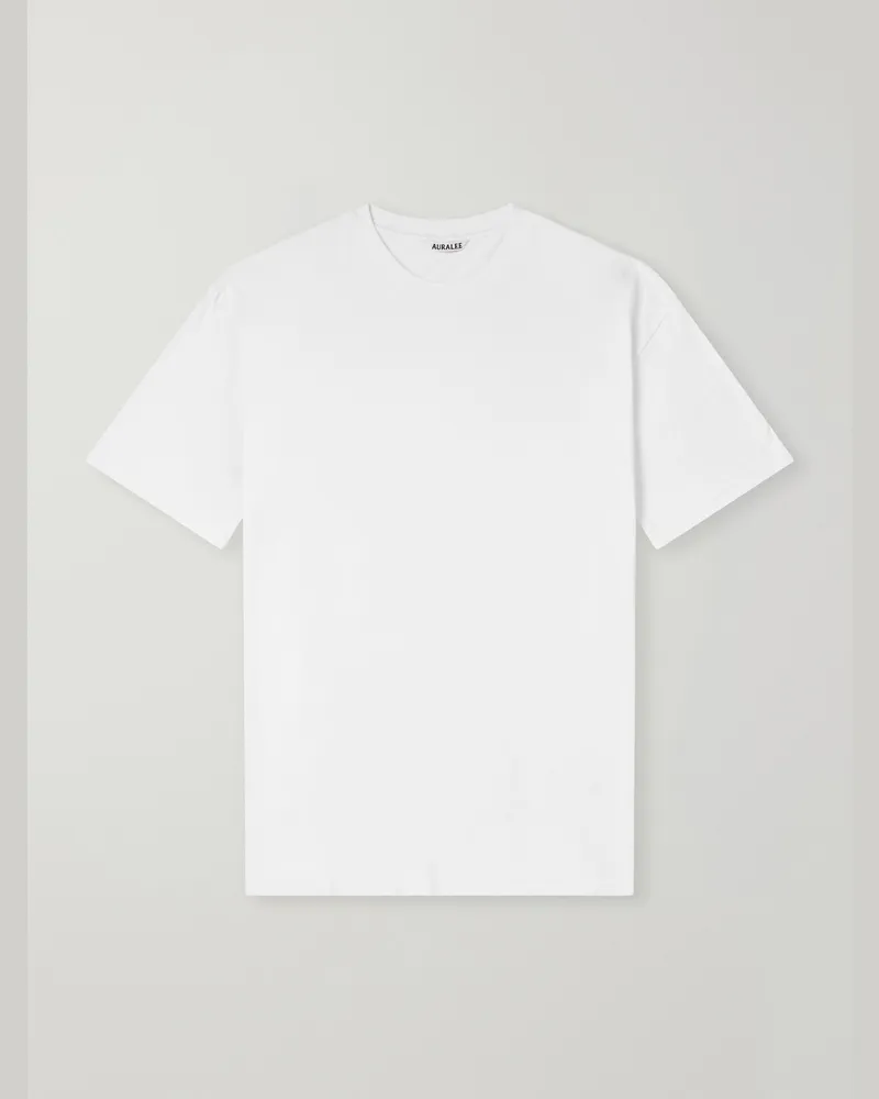 AURALEE Seamless Cotton-Jersey T-Shirt White