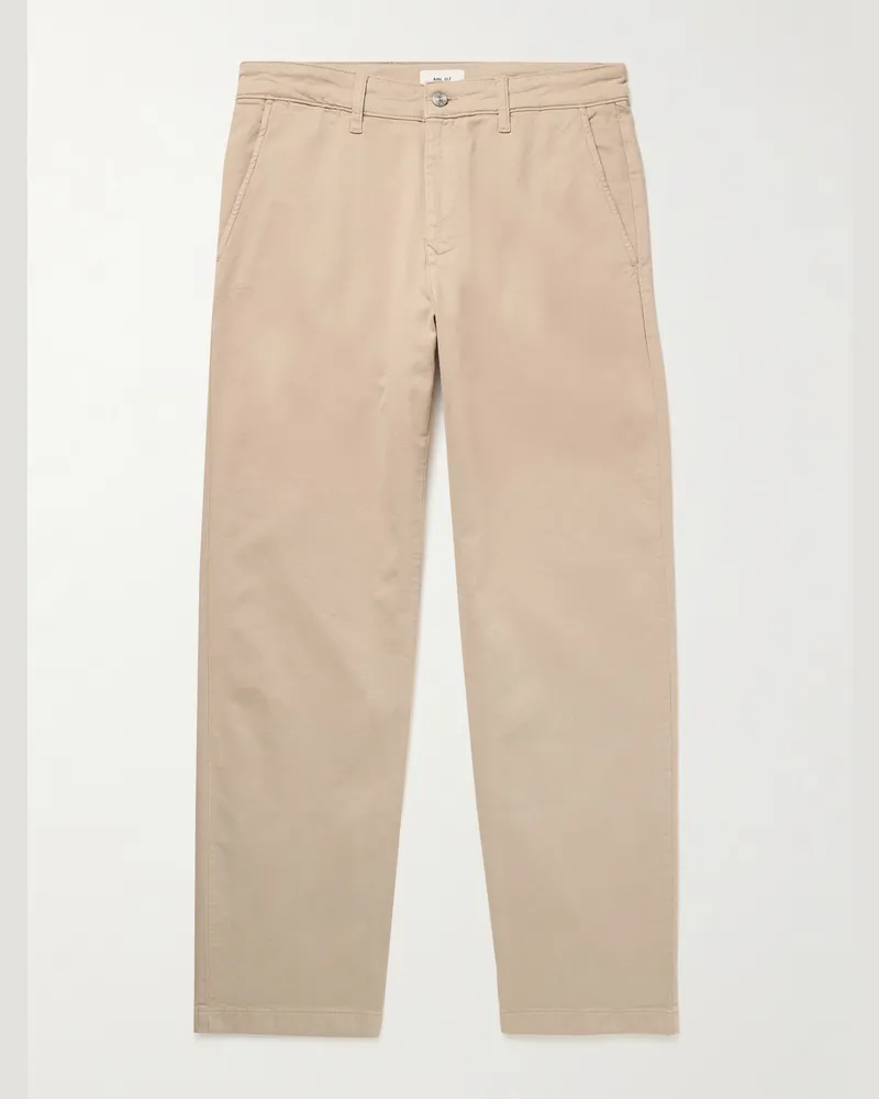 NN 07 Aden 1923 Straight-Leg Organic Cotton-Blend Twill Chinos Neutrals