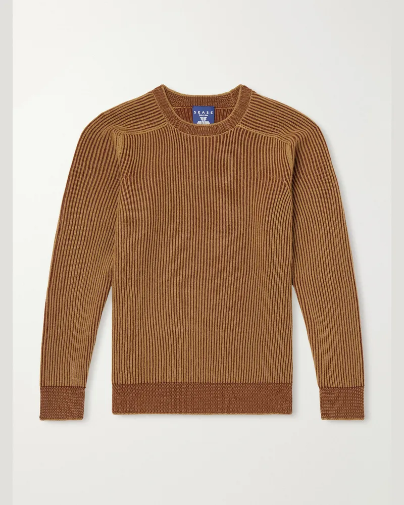 SEASE Dinghy Ribbed Cashmere Sweater Brown