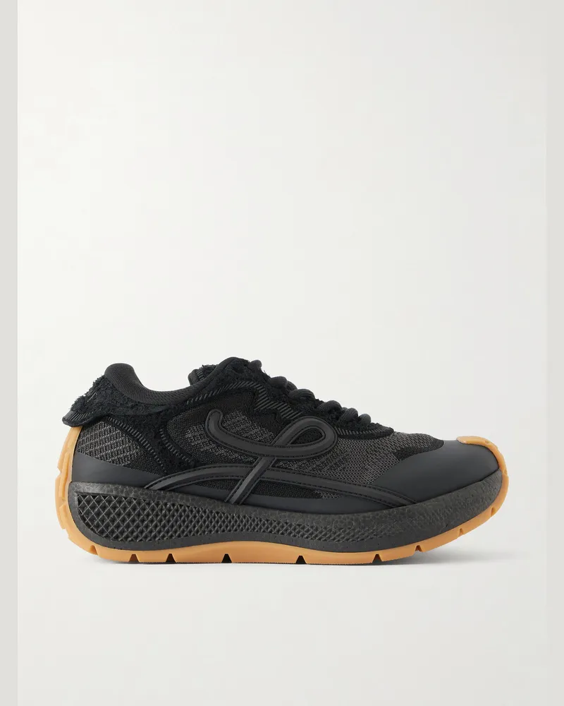 Loewe Pogo Rubber-Trimmed Mesh Sneakers Black