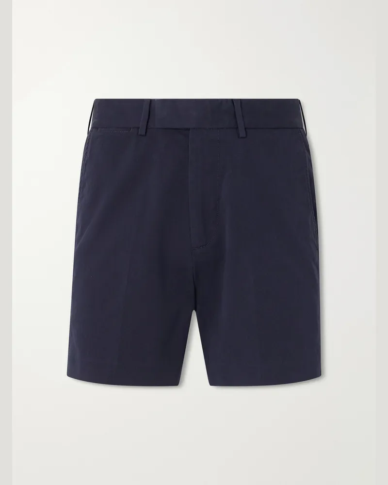 Tom Ford Straight-Leg Cotton-Blend Twill Shorts Blue