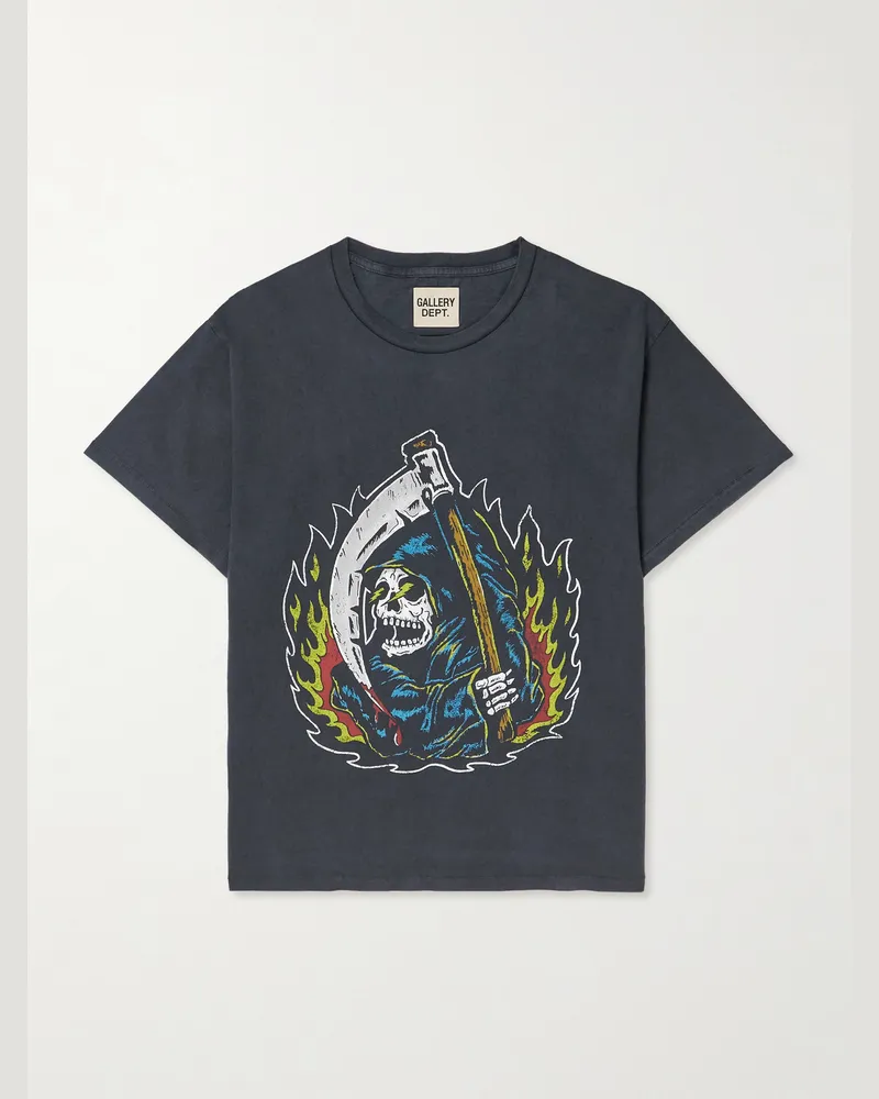GALLERY DEPT. Big Reaper T-Shirt aus Baumwoll-Jersey mit Print und Glitter-Finish Schwarz